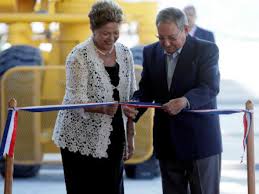 Dilma Rousseff e Raúl Castro inauguram a primeira fase da reforma e ampliação do Porto de Mariel.